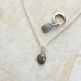 ラブラドライト 約7〜11×5mm チャーム Silver925
