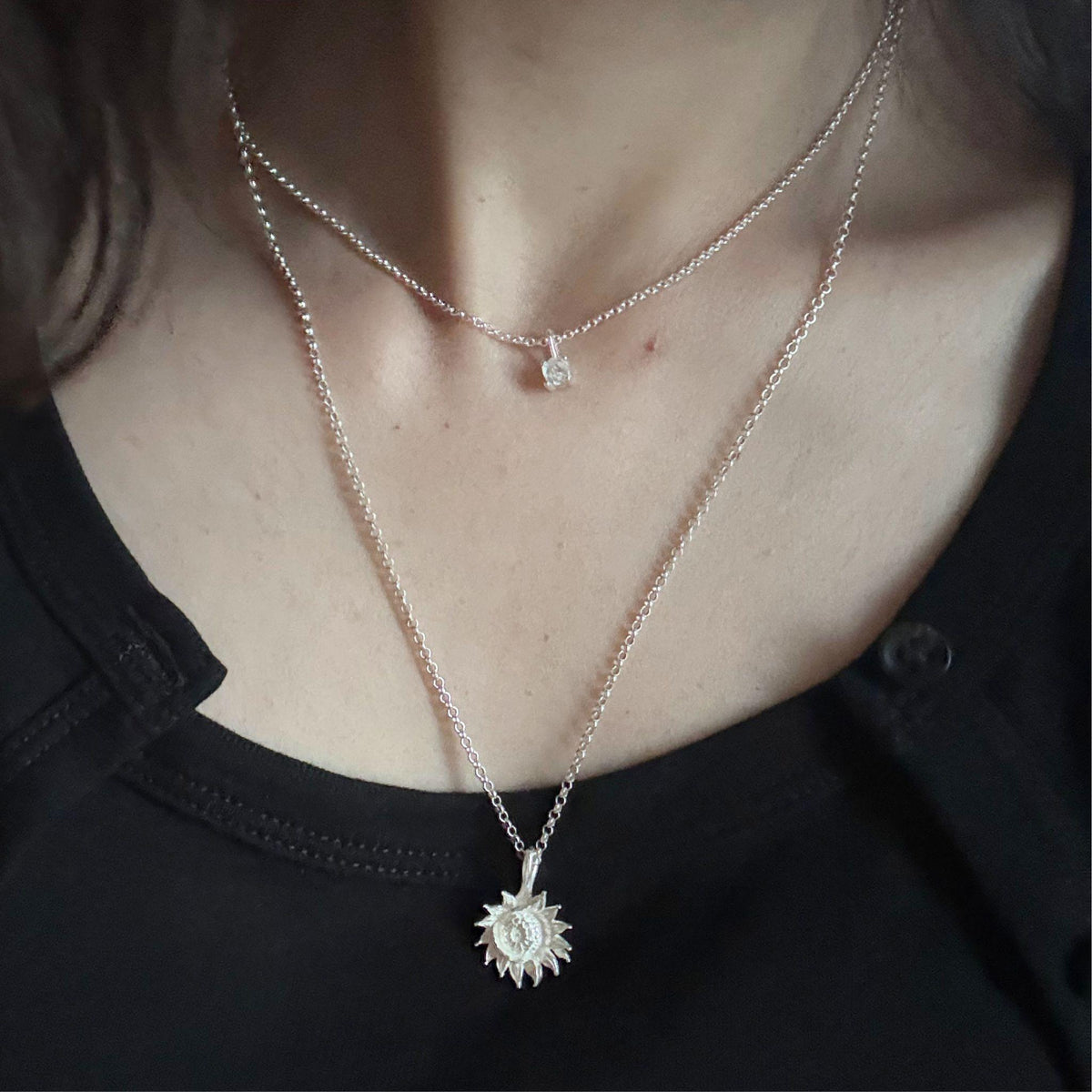 小粒ハーキマーダイヤモンド ネックレス Silver925
