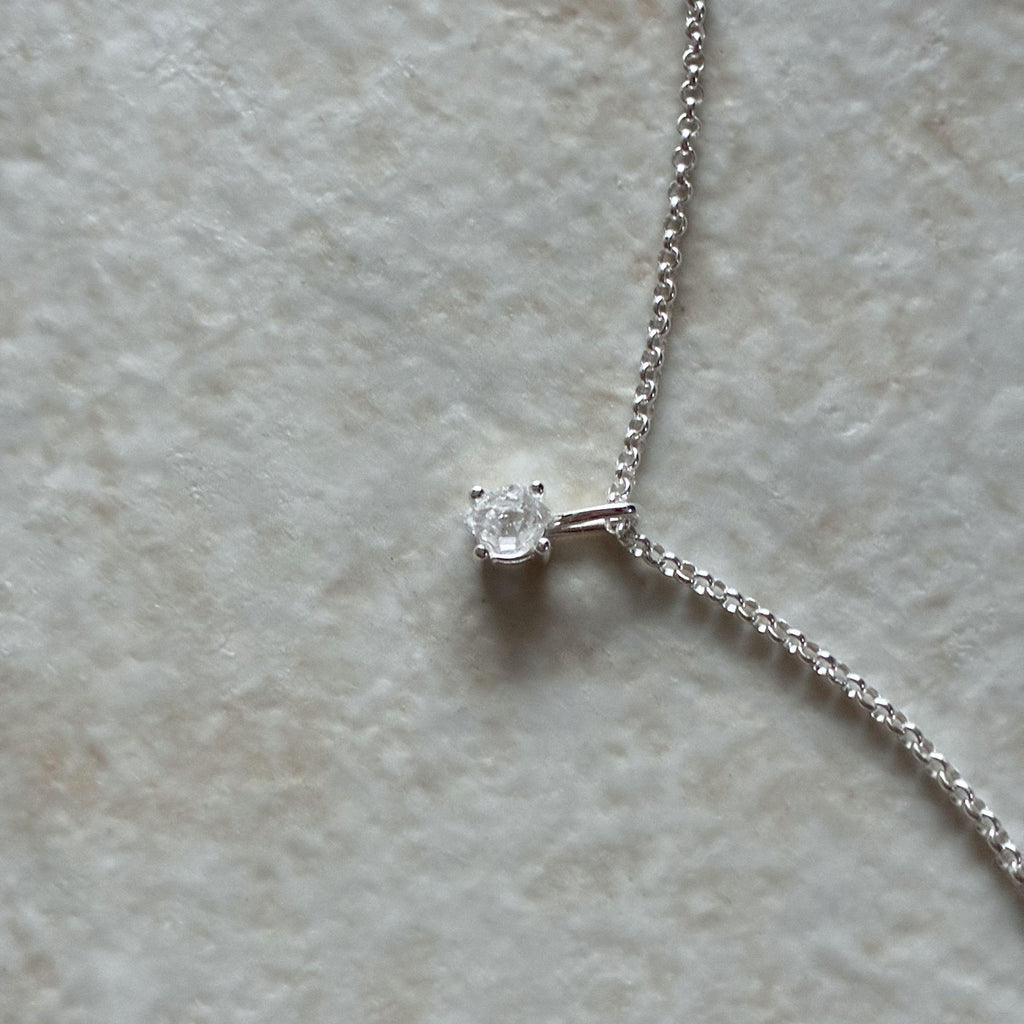 小粒ハーキマーダイヤモンド ネックレス Silver925