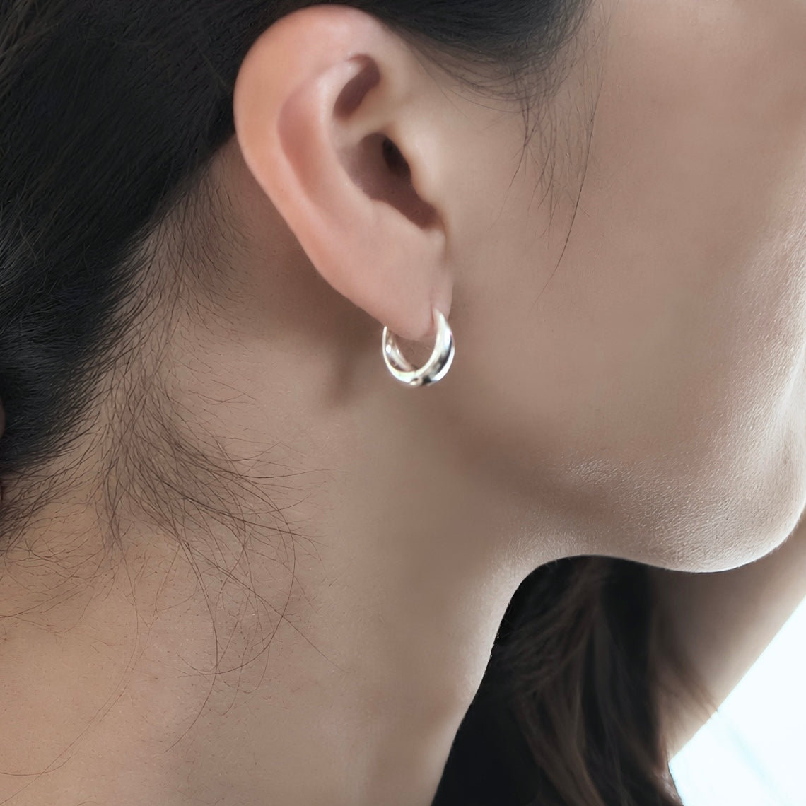 Silver999 medium Hoop Earrings