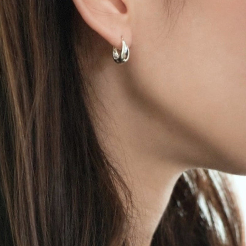Silver999 medium Hoop Earrings