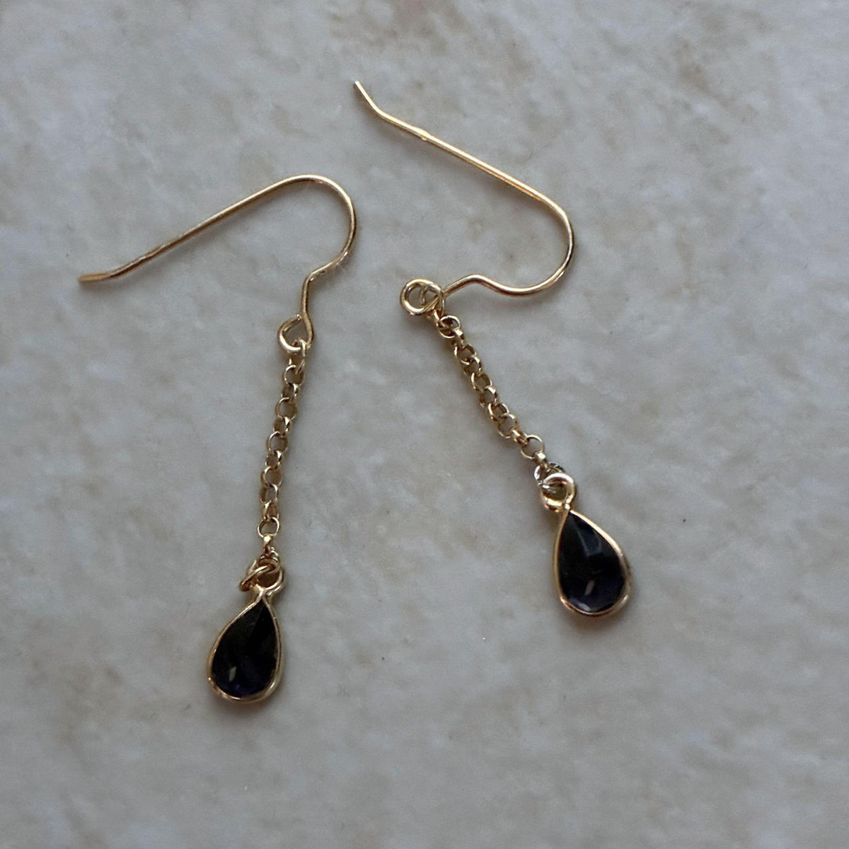 アイオライト フックピアス Silver925 Gold
