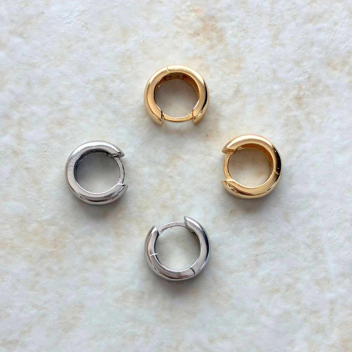 ぷっくりフープピアス Silver / Gold