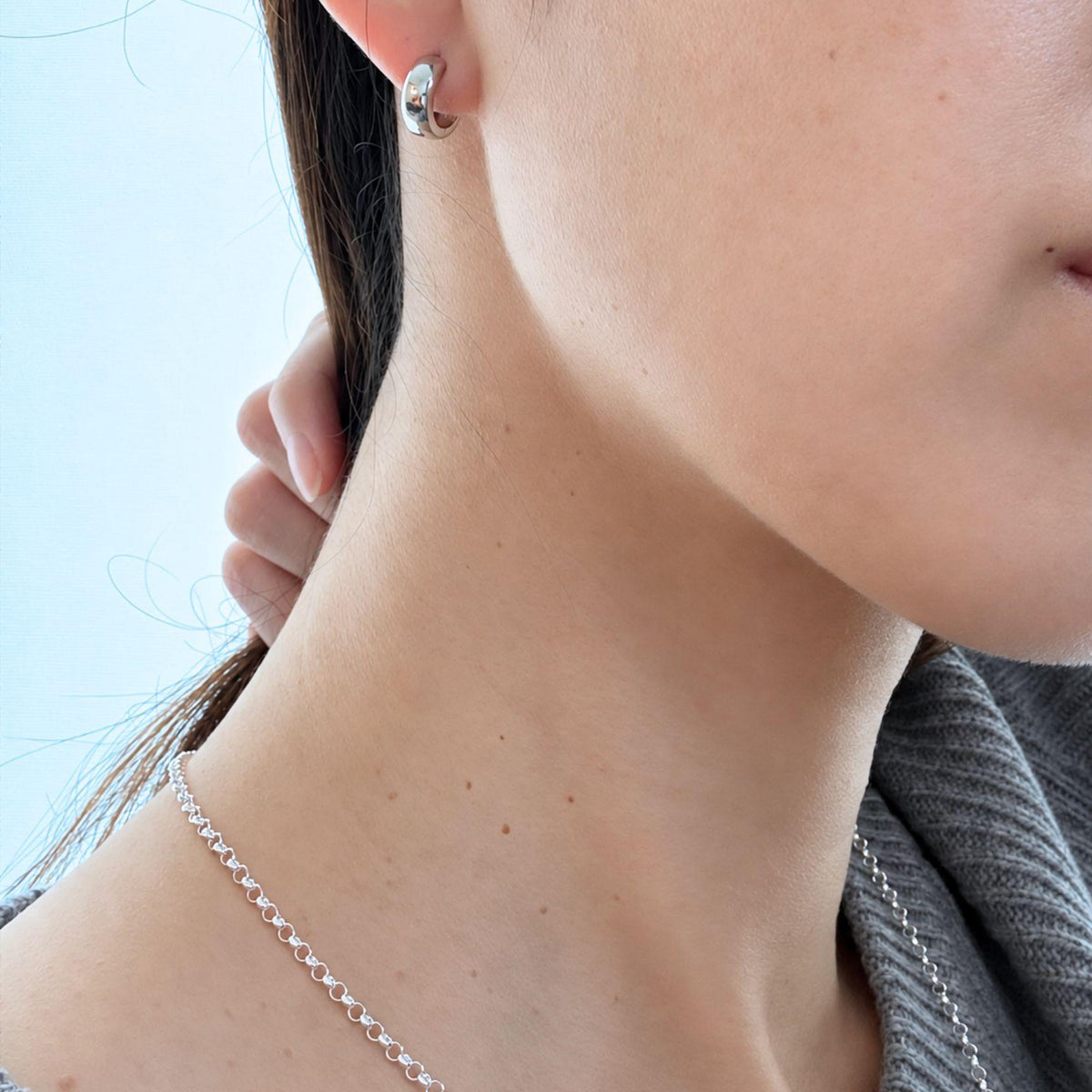 ぷっくりフープピアス Silver / Gold